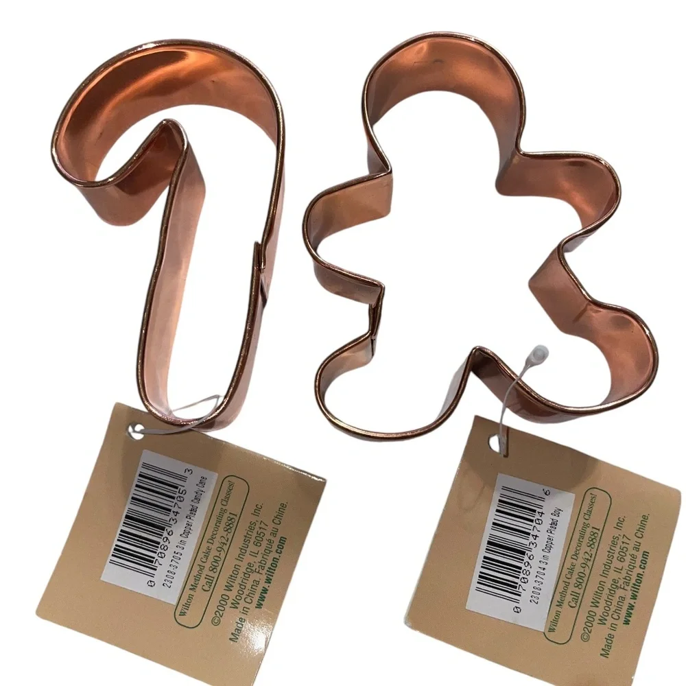NWT Vintage Wilton Christmas Candy Cane Gingerbread‎ Copper Clad Cookie Cutter